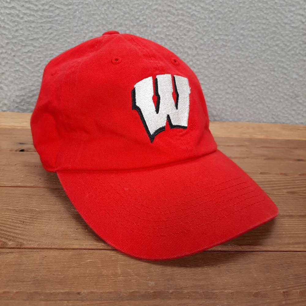 Wisconsin Badgers‎ Hat Adult Red Strap Back Dad Cap College University NCAA